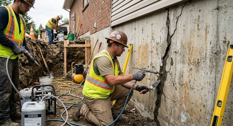 Cracked Foundation Repair in Waterford Works, NJ