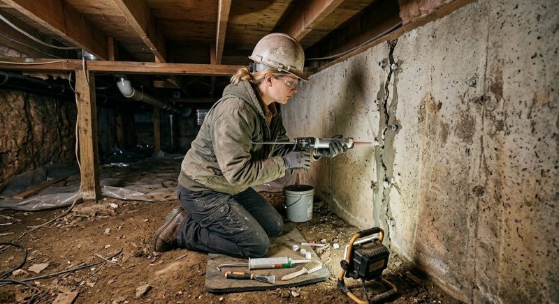 Cracked Foundation Repair in Waterford Works, NJ