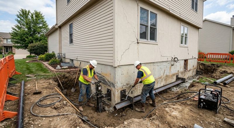 Sinking Foundation Repair in Huntingdon Valley, PA